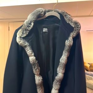Cinzia Rocca Chinchilla Trim Coat